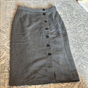 H&M Gray Midi Pencil Skirt with Slit